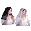 Welony ślubne Kaplica Veil Mantilla Maszyna Łacińska Kwiat Haftowany Głowy Pokrycie Koronki Edge Scarf Do Potwierdzenia Chrzest 2 Kolory