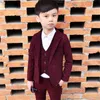 Formale 3 pezzi bambini plaid matrimonio blazer vestito di marca fiore ragazzi partito smoking set scuola vestito bambini primavera abbigliamento set 2-12 anni 201127