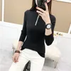 Fashion Knitted Pullover Bottoming Shirt Winter Clothes Women Half Turtleneck Sweater Zipper Knitwear Femme 11034 210427