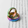 50 шт. Радуга цветные покрытые гематитовые кольца # 6 ~ # 12 Кольцо для мужчин и женщин мода партии украшения