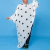 Dames Blouses Shirts 4XL 5XL Plus Size Blouse voor Herfst Herfst Draag kleding Polka Dot Gedrukt Volledige Mouw Diamond Hals Asymmetrische Losse