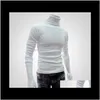 Sweaters Spring Winter Warm Mens Males Turtleneck Solid Color Casual Sweater Homme Slim Fit Knitted Cotton Pullovers1 Bxwqw 7N1Un