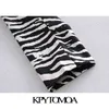 Women Fashion Zebra Print Cropped Blazer Coat Vintage Long Sleeve Animal Pattern Female Outerwear Chic Tops 210416