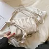 أكياس crossbody ناعمة صغيرة بو الجلود الطيات الإناث 2021 الصيف بسيط عارضة الاتجاه الأزياء حقيبة يد الكتف والمحافظ