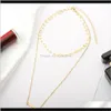 Chokers Necklaces & Pendants Jewelry Drop Delivery 2021 Sexy Multi Layer Necklace Coin Choker Square Bar Pendant Sier Gold Color Plated O Cha