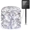 72ft 10M 100 LED Luce di striscia solare Giardino domestico Filo di rame Luce String Fata Outdoor Solar Powered Decorazioni per feste di Natale Y0720