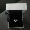 Véritable 18K or rose amour coeur anneaux de mariage ensembles boîte d'origine pour Pandora 925 argent sterling chatoyant puzzle coeur cadre anneau
