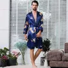 Erkek Pijama Büyük Boy 3XL 4XL 5XL Erkek Kimono Bornoz Kıyafeti İpeksi Erkekler 2 adet Robe Set Gecelik Gevşek Ev Teknikleri Samimi Lingerie1