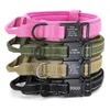 Collare per cani tattico personalizzato Collare per animali in nylon militare Collare per animali domestici personalizzato con maniglia di controllo rapido per cani di grossa taglia 211006