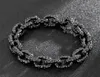 Bracelet Homme Acier Inoxydable Motif Boîte Rolo Lien Chaîne Vintage Noir 13mm 8.66 pouces 80g poids Haute Qualité Cadeau de Noël