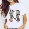 Kadınlar Grafik Seyahat Tatil Tatlı Moda Trendi Sevimli Baskı Karikatür Bayan Giysileri Tops Tees Baskı Kadın Tshirt T-shirt X0527