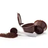 5шт многоразовый кафе кафе капсула фильтры корзины POD мягкий вкус сладкий Nespresso Cafetera бесплатная ложка кисти 210423