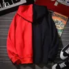 Fermuar Kazak Erkekler Kapüşonlu Streetwear Hoodies Erkekler Hip Hop Boy Hoodie Erkekler Spor Eşofman Dış Giyim Patchwork Hoody 210728