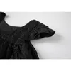 Doux Lâche Noir Crop Dress Femmes Sans Manches Ruché Irrégulier Patchwork Mode Mini Robes Lady Streetwear Ins Midi Vestidos 210417