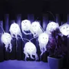 Hallowee Ghost Lights String 2.5M 10 Scary Skull Lantern Light Chains Lamp Warm White Colorful Colors Battery Power Indoor Light Party Home Decor G75VYDQ