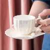Кубок блюдца Nordic Pearl White Pink Green Sea Shell и керамический кофе или чай чашка набор подарков Идеи кухня домашнего офиса декор