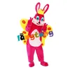 Costumes de mascotte835 Costume de mascotte de lapin papillon rose lapin lapin adulte thème de Pâques fait dessin animé de haute qualité