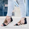 Sandals Women039s Sandália 2021 Leopard Print Heels Wedge Moda Mulheres Europeias e Estilo Americano Solas Sofes Sapatos Confortáveis2017680