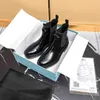 2021S Women Onkle Boot Monolith أحذية جلدية سوداء بوتس فاخرة للنساء من منصة المرأة الكعب الخفيف مطاطية روس وحيد الحجم 35-40