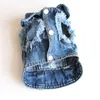 Denim hondenkleding kleding cowboy huisdier puppy kleding voor kleine honden jeans jas huisdieren vest jas outfits xs-2xl