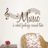 Zeichen „MUSIK“ Note Wandaufkleber Wohnzimmer abnehmbare Wandaufkleber Home Decor Decoracion Vinyl grau 57 * 106 cm 210420