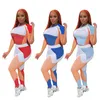 Womens Tracksuits Short Sleeve Pants Outfits Two Pieces Set Top Sportswear Ladies Leggings Suits 2021 Type Selling klw6357