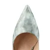 Marbling Women Pumps Shoes Comfortable Pointy Toe Heels Green For Thin Heel Sexy Formal Ladies Office Dress