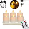 Luci da tè USB ricaricabili a batteria a LED con telecomando Realistico e luminoso tremolante Tealight senza fiamma con stoppino mobile H3831987