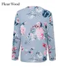 Fleur Wood Vrouwen T-shirts Zomer Herfst Shirt Casual Rits Slanke T-shirt Gedrukt Top Tee Vrouwelijke T-shirt Kleding 210623