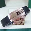 40mm de alta qualidade relógio mecânico automático masculino pulseira de borracha pulseiras de aço inoxidável rosto meteorito masculino dobrável bu178j