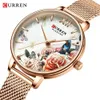 Orologi da donna Curren New Fashion Design Donne Watch Guarda Casual Elegante Donna Orologio da polso al quarzo con bracciale in acciaio inox Q0524