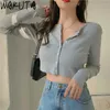 WAKUTA Women Thin Knitted Cardigan Korean O-neck Short Knitwear Fashion Short Sleeve Sun Protection Crop Top Ropa Mujer 6B082 210714