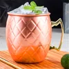 Copper Mug Stainless Steel Beer Cup Moscow Mule Mug Rose Gold Hammered Copper Plated Drinkware DH4677