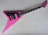 Электрическая гитара розовой левой руки v с пикапами HH, фретой розового дерева