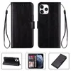 Brieftasche Flip Lederhüllen Fotorahmen Kartensteckplatz TPU-Abdeckung Kostenloser Riemen für iPhone 13 12 11 Pro Max XR XS X 8 7 Plus SE2 Samsung S20 FE S21 Ultra A12 A32 4G 5G A42