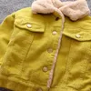 Babymeisjes jongens casual winter warme jas voor kinderen pluche katoenen jas kinderen revers bovenkleding 0-3 y peuter kerstkleding 795 v2