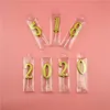 Gouden verjaardagskaarsen 0-9 nummer kaars rookloze kaars creatieve cake decoratie verjaardagsfeestje decoraties aparte pvc box verpakking xD29953