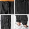 2021 Spring Autumn New Men Cargo Jeans Men Cotton Casual Fashion High Quality Cargo Pocket Plus Size Jeans Men Pants M-8XL X0621