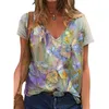T-shirt manches courtes femme, estival et à la mode, imprimé papillon, en coton, grande taille, S-5XL