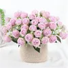 Bouquet Artificial Rose Silk Flower Flowers Fall Fake Blad Wedding Home Party Xmas Decorative Wreaths1257870