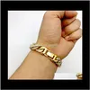 Bracelets Jewelry Drop Delivery 2021 Mens Womens Chain Hiphop Iced Out Cuban Link White Gold Plated Bracelet과 명확한 매력 모조리