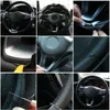 Steering Wheel Covers Car Cover For Clio 2 Twingo Dacia Sandero 2001-2014 Customized DIY Wrap Microfiber LeatherSteering CoversSteering