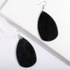 Fashion Light Weight Leather Dangle Earrings for Women Good Design Teardrop Long Charm Jewelry Gift