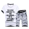 Mannen sets zomer mode korte mouw t-shirt trainingspak heren sweatshirt + 2pc casual broek mannelijke print sportkleding mannen kleding 210603