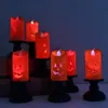 Decorações de Dia das Bruxas Luz de vela LED Colorful Candlestick Table Top Abóbora Festa Feliz Partys Decoração de Halloween para Home 2021