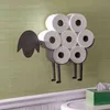 Sheep Bathroom Decoration Roll Paper Holder Wall Mounted Toilet Storage Rack Animal Bedroom Tissue Towel Organizer Stand 211112