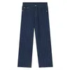 IEFB Men's Spring Autumn Korean Style Personalized Trend Striped Straight Wash Jeans Vintage Streetwear Trousers 9Y5791 211108