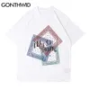 Tees Shirts Hip Hop Bandana Paisley Square Print Streetwear T-Shirts Men Harajuku Hipster Short Sleeve Cotton Tops 210602