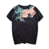 IEFB Mäns Broderi T-shirt Kinesisk stil Skriv ut Kortärmad Tee Toppar för Man Round Collar Kläder 9Y5863 210524