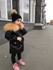Winter Warm Fashion 2 3 Years 100cm Plus Velvet Thickening Hooded Long Faux Leather Fur Outwear Coat For Kids Baby Girls 210529